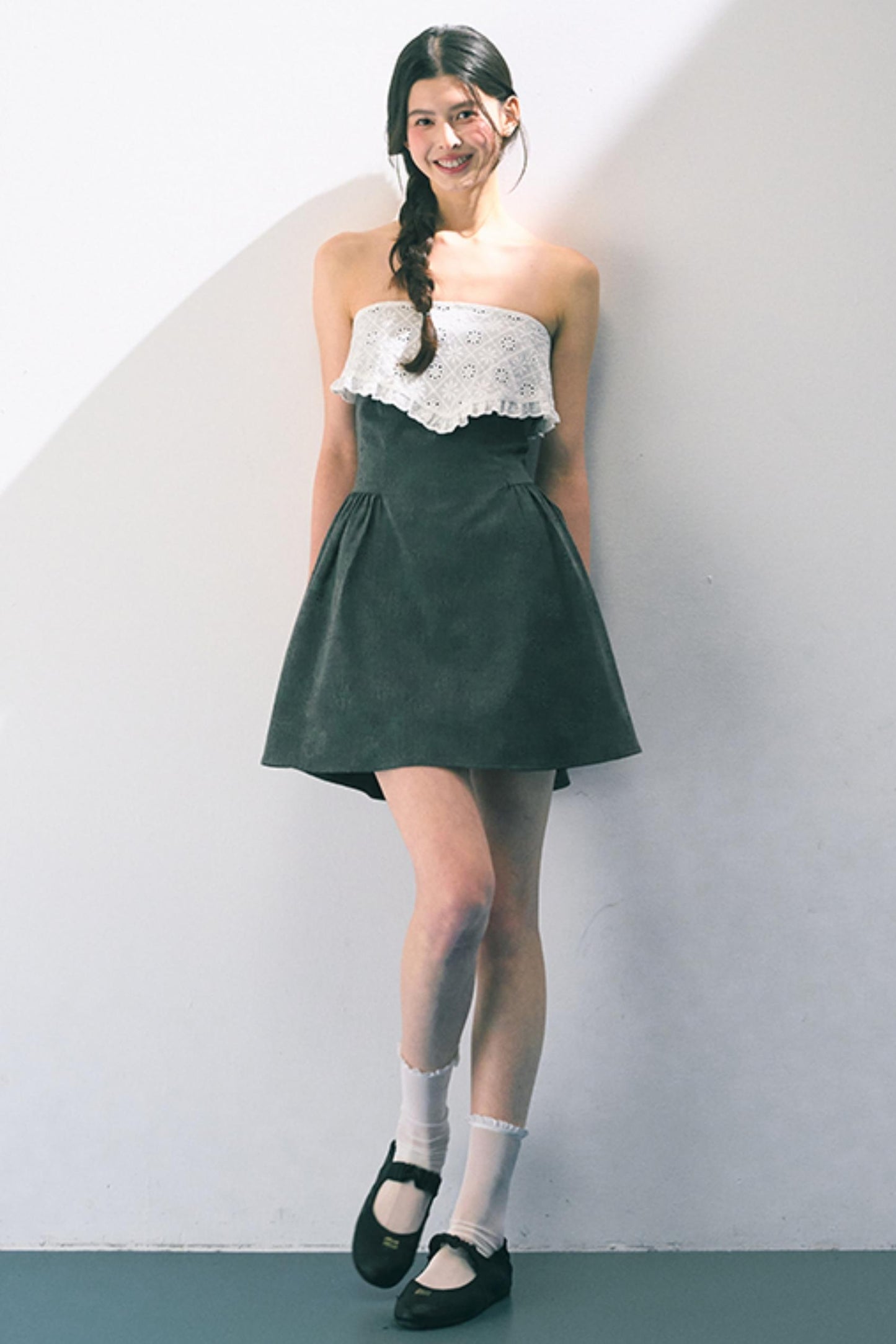 Textured Lace Panel Dress