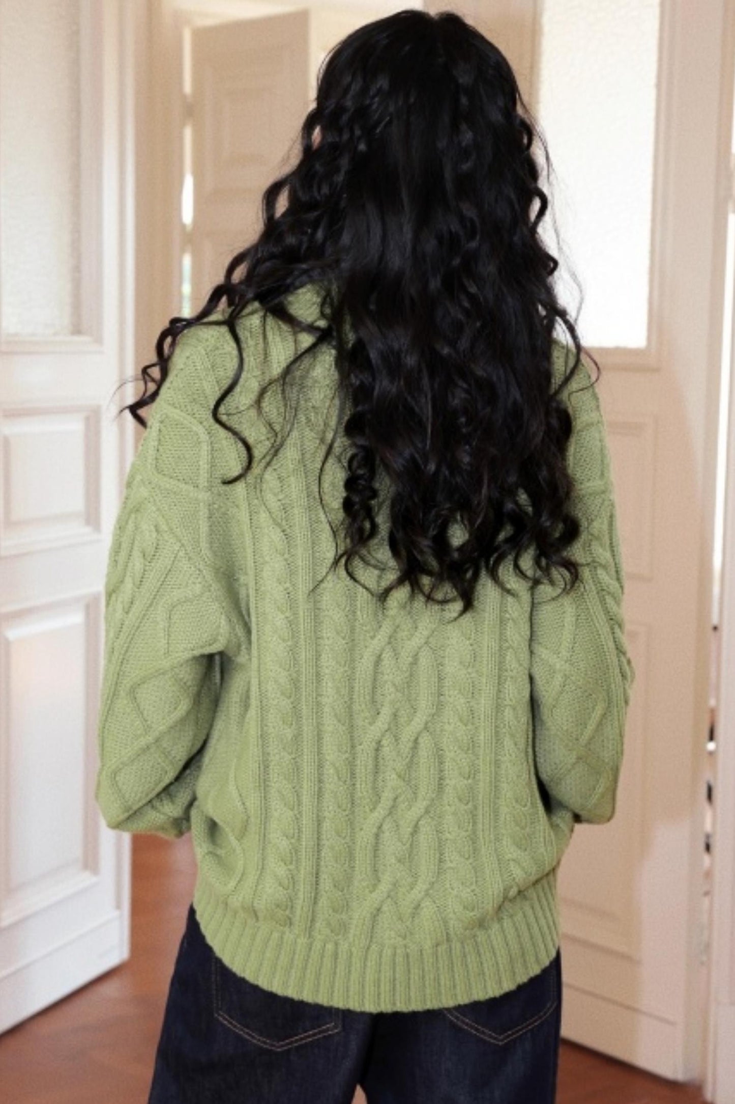 Sheep Wool Cable Knit Sweater