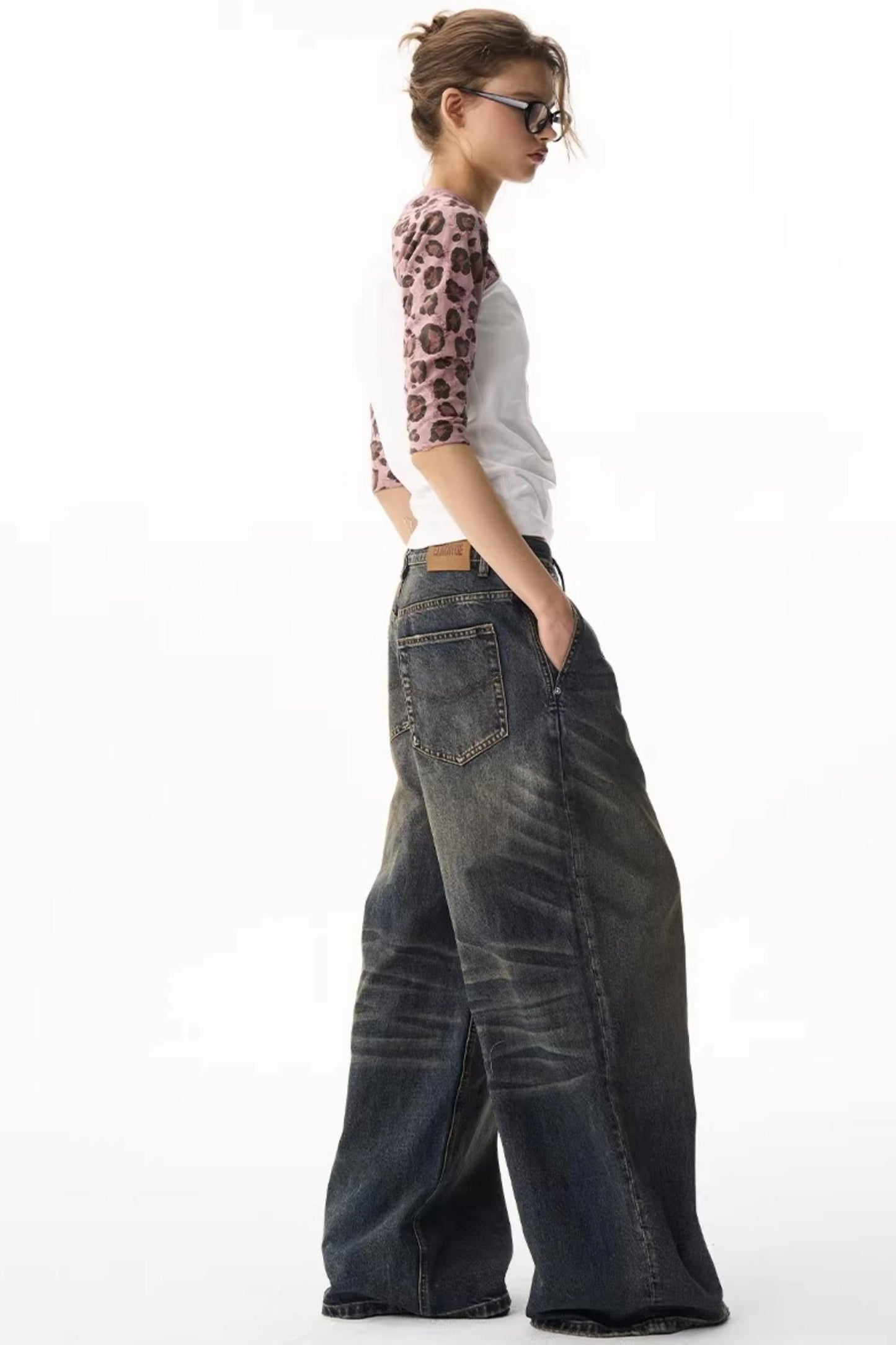 Raglan Leopard Print Top