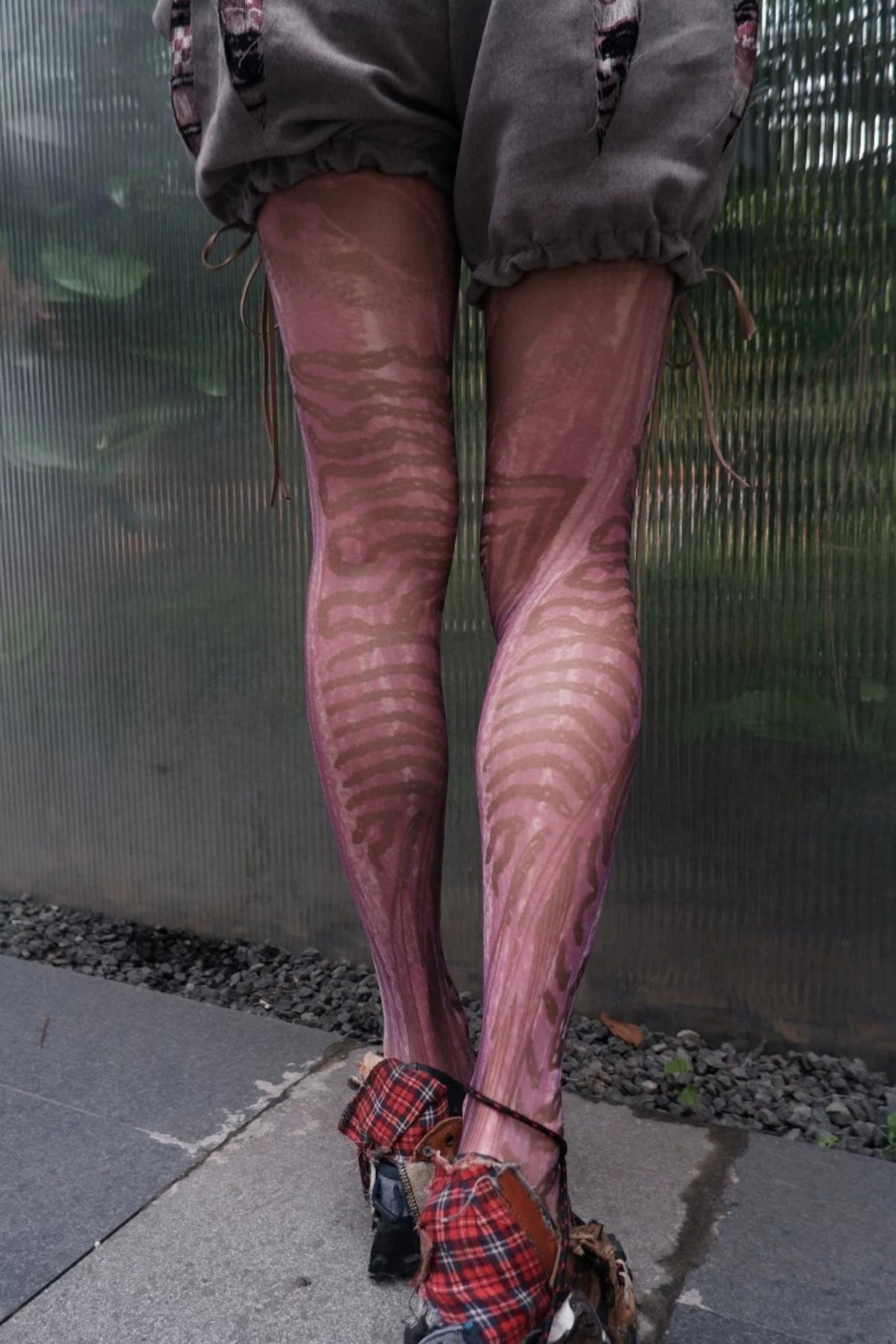 Hand-Painted Purple Stockings