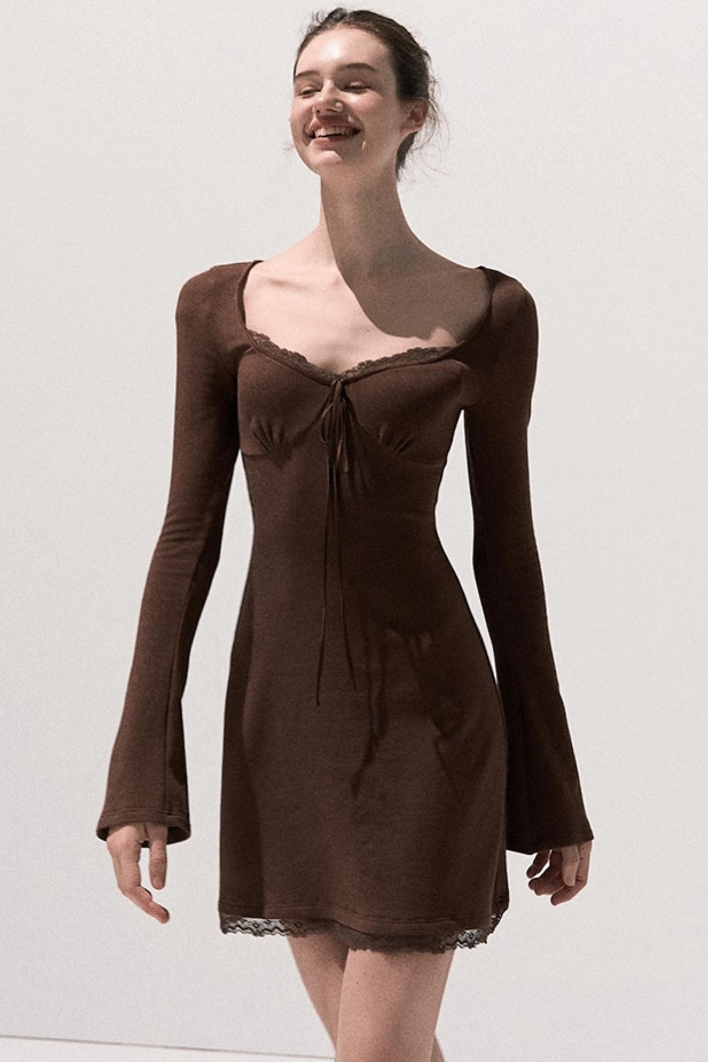 Basic Lace Knit Waist Dress