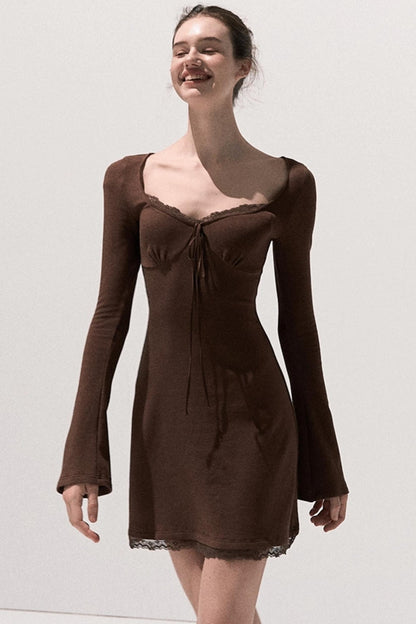 Basic Lace Knit Waist Dress