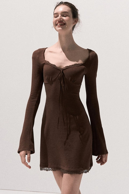 Basic Lace Knit Waist Dress