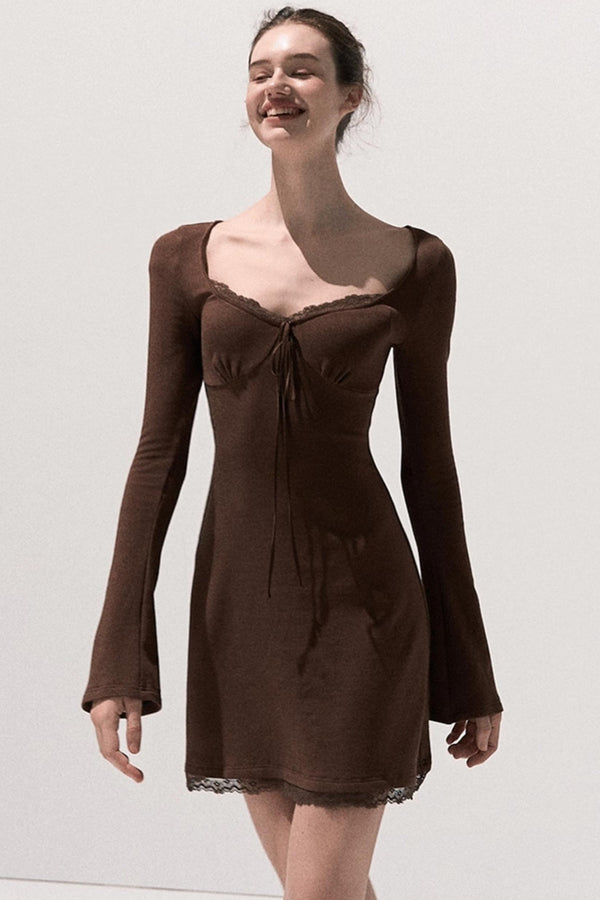 Basic Lace Knit Waist Dress