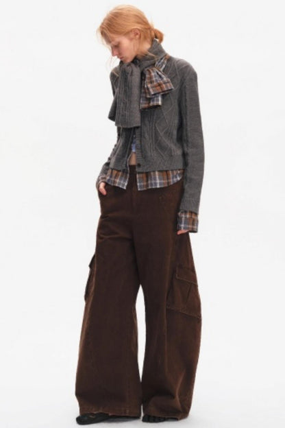 Wool Twist Pattern Cardigan Set-Up