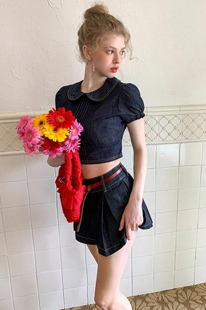 Adventure Doll Collar Denim Shirt