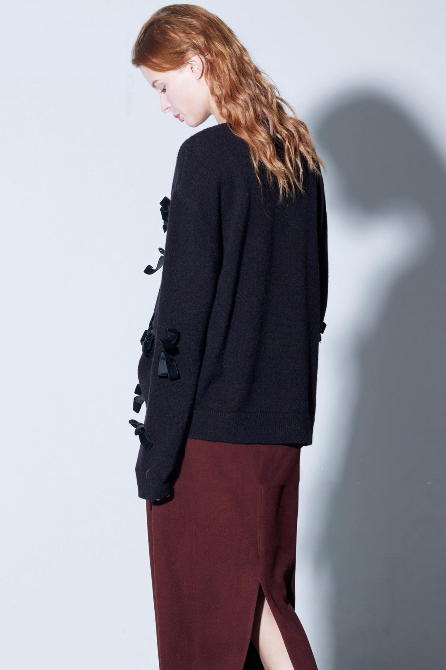 Velvet Bow Knit Sweater