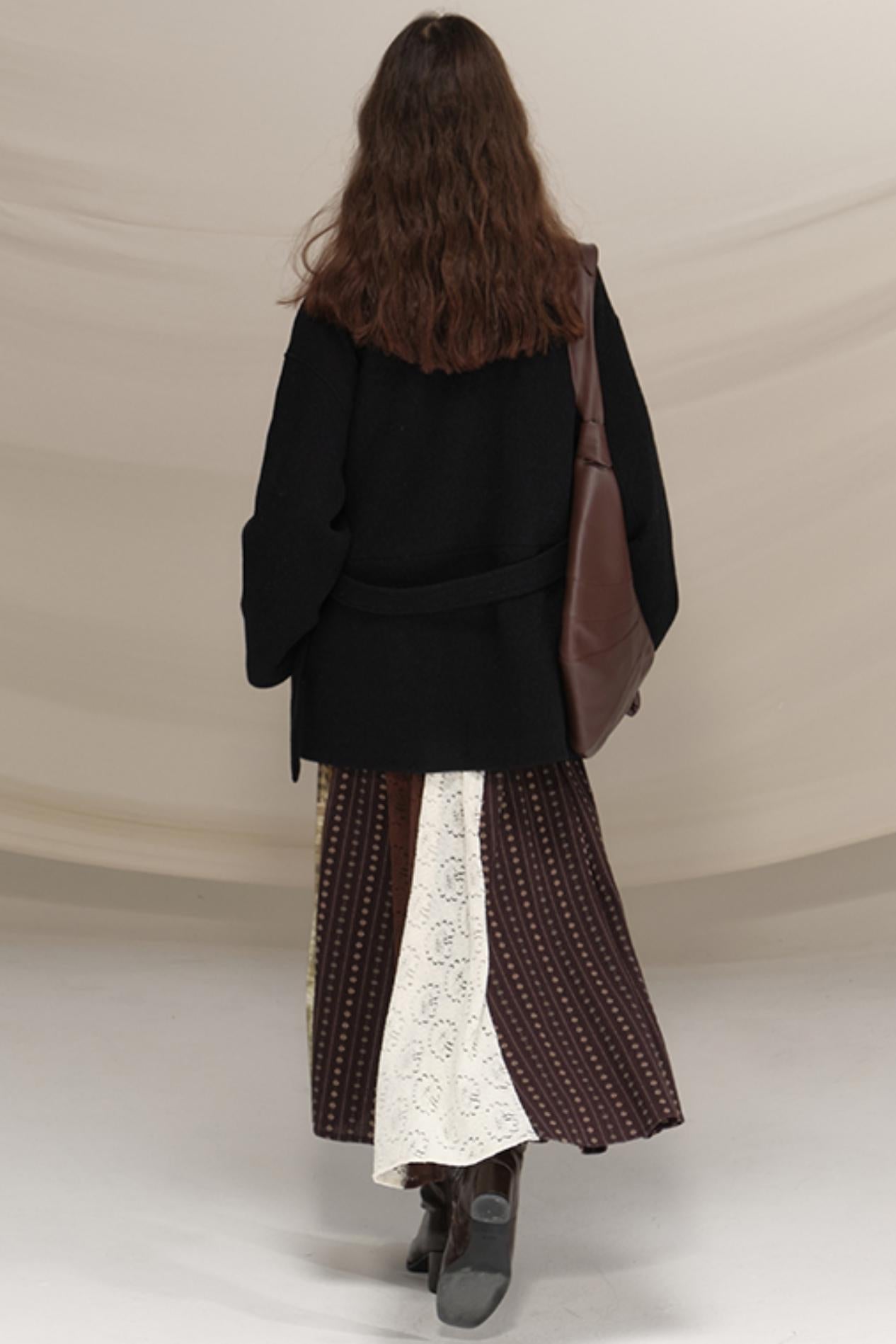 Silent Gallery Black Wool Coat