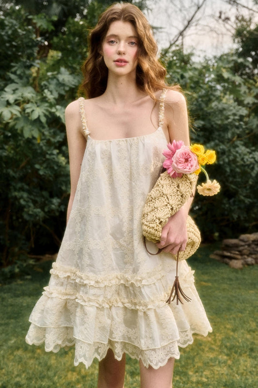 Pleated Lace Halter Maxi Dress