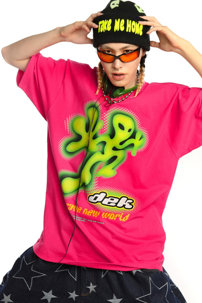 Retro Alien Streetwear Oberteil 