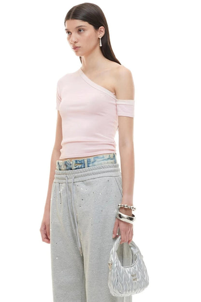 Asymmetrical Ice Linen Top