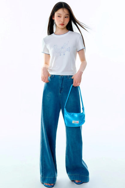 Tencel Parent-Child Short-Sleeved T-Shirt