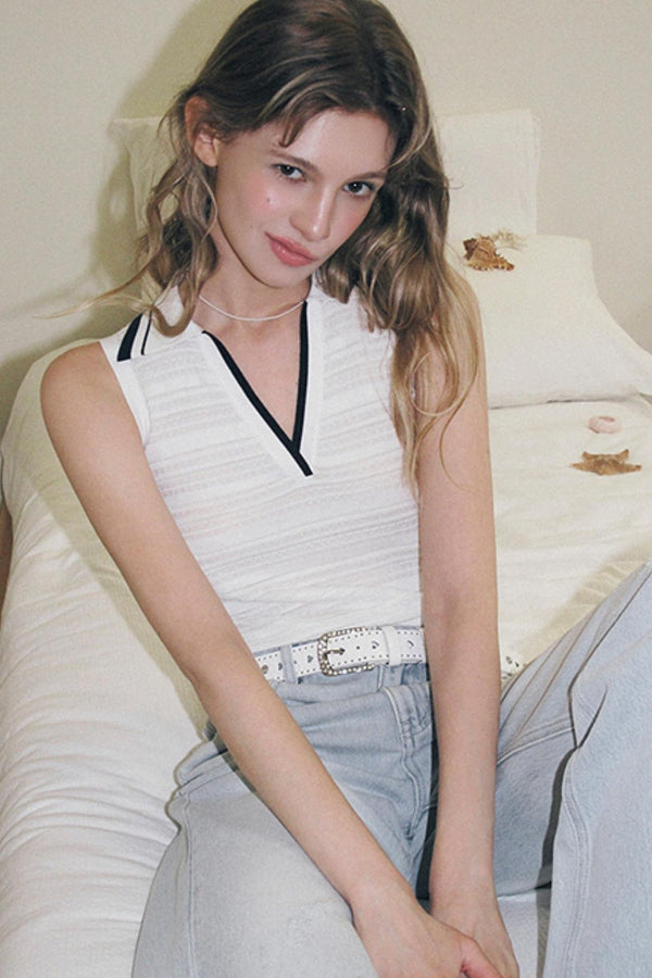 White Stripes Vest
