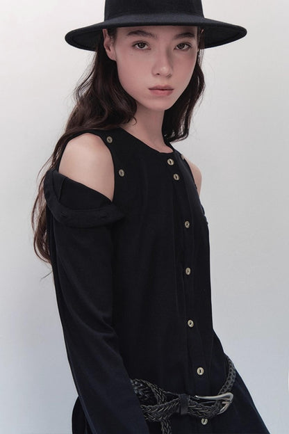 Detachable Round Neck Knitted Cardigan