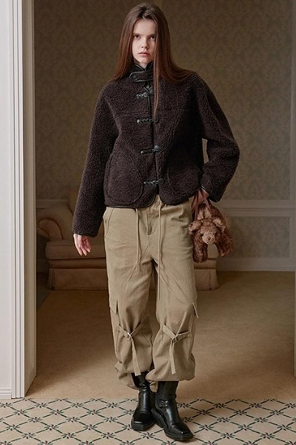 Khaki Fleece-Lined Cargo Pants