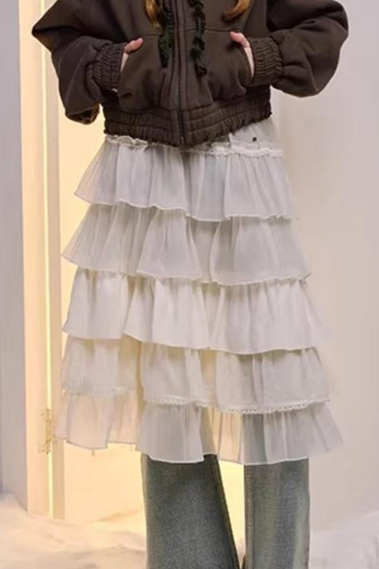 Hand-Dyed French Ruffled Skirt