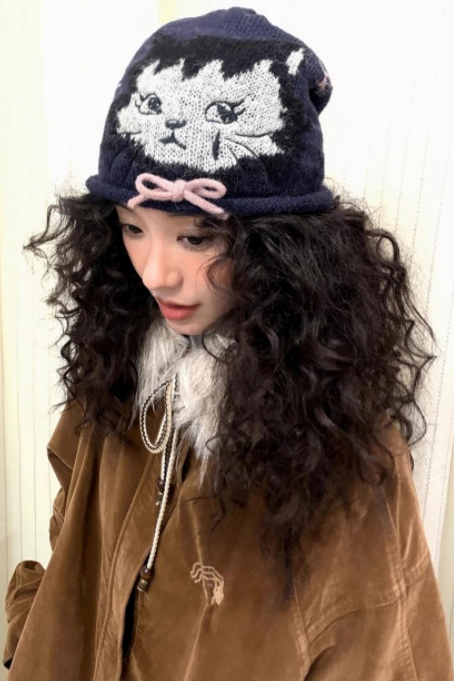 Knitted Cat Beanie Hat