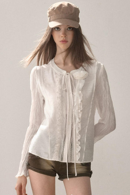 Ruffled Vintage White Shirt