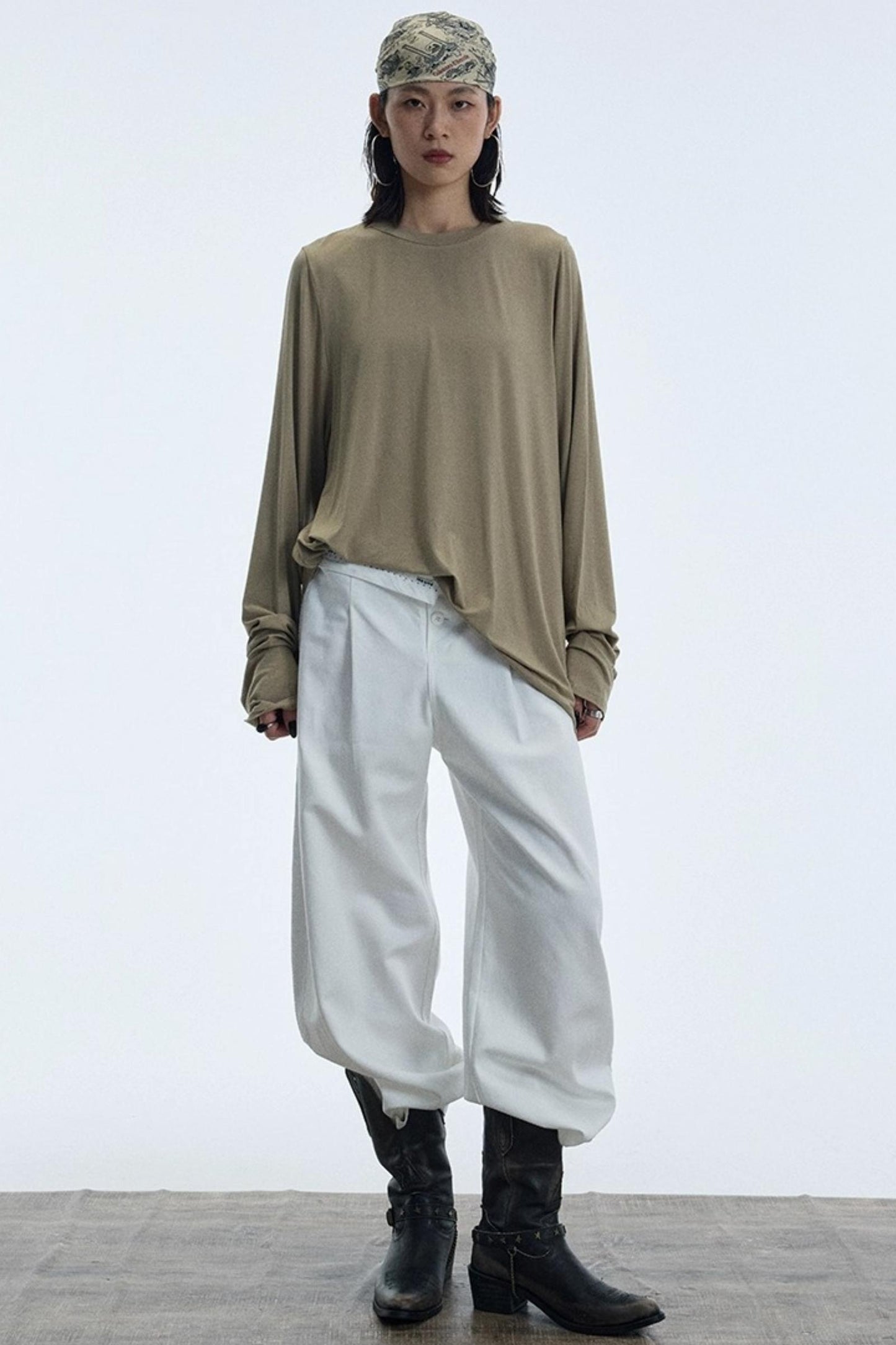 Autumn White Wide-Leg Pants