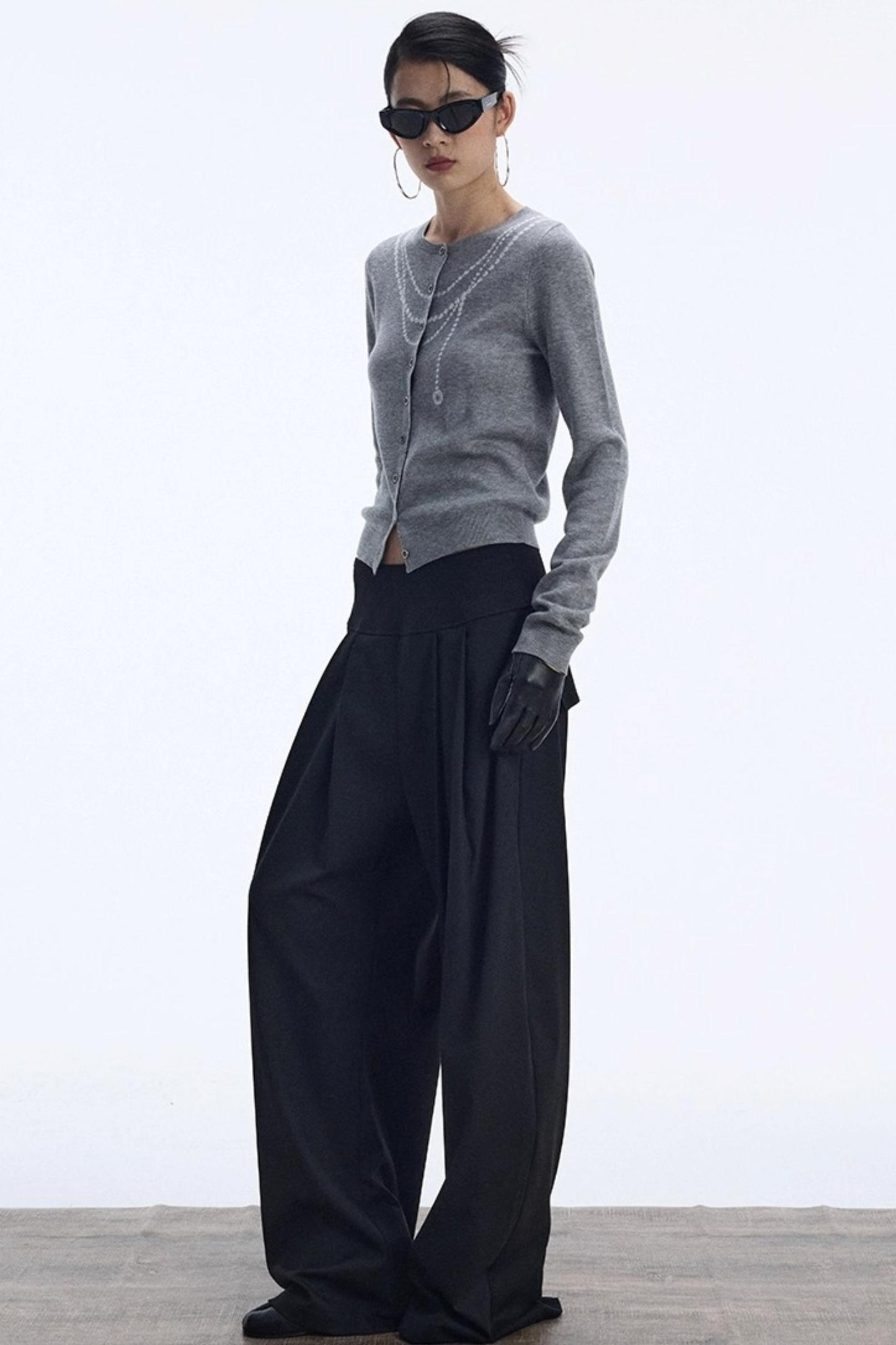 Contrasting Pearl Cardigan