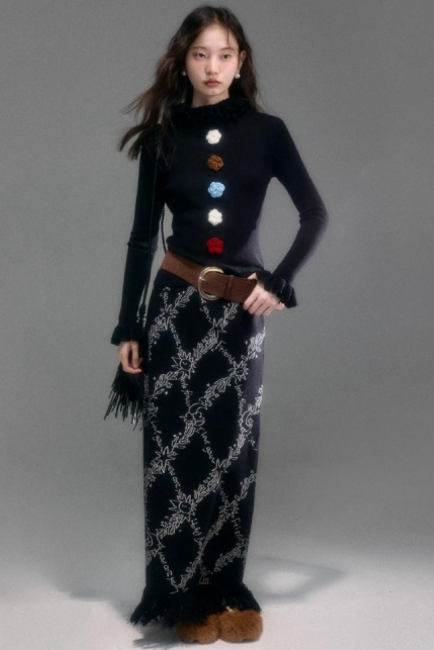 Velvet Floral Knit Top