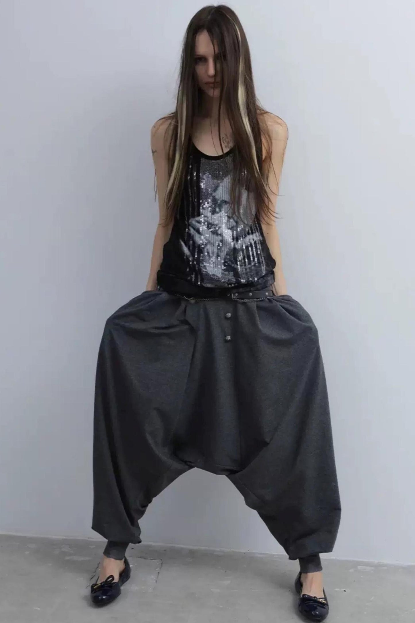 Retro Knit Harem Pants