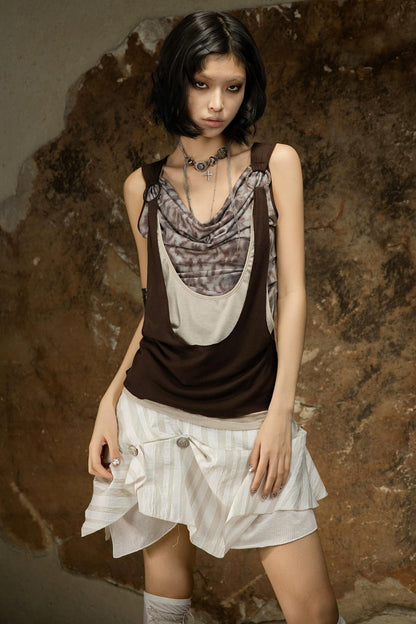 Asymmetrical Retro Sleeveless Vest
