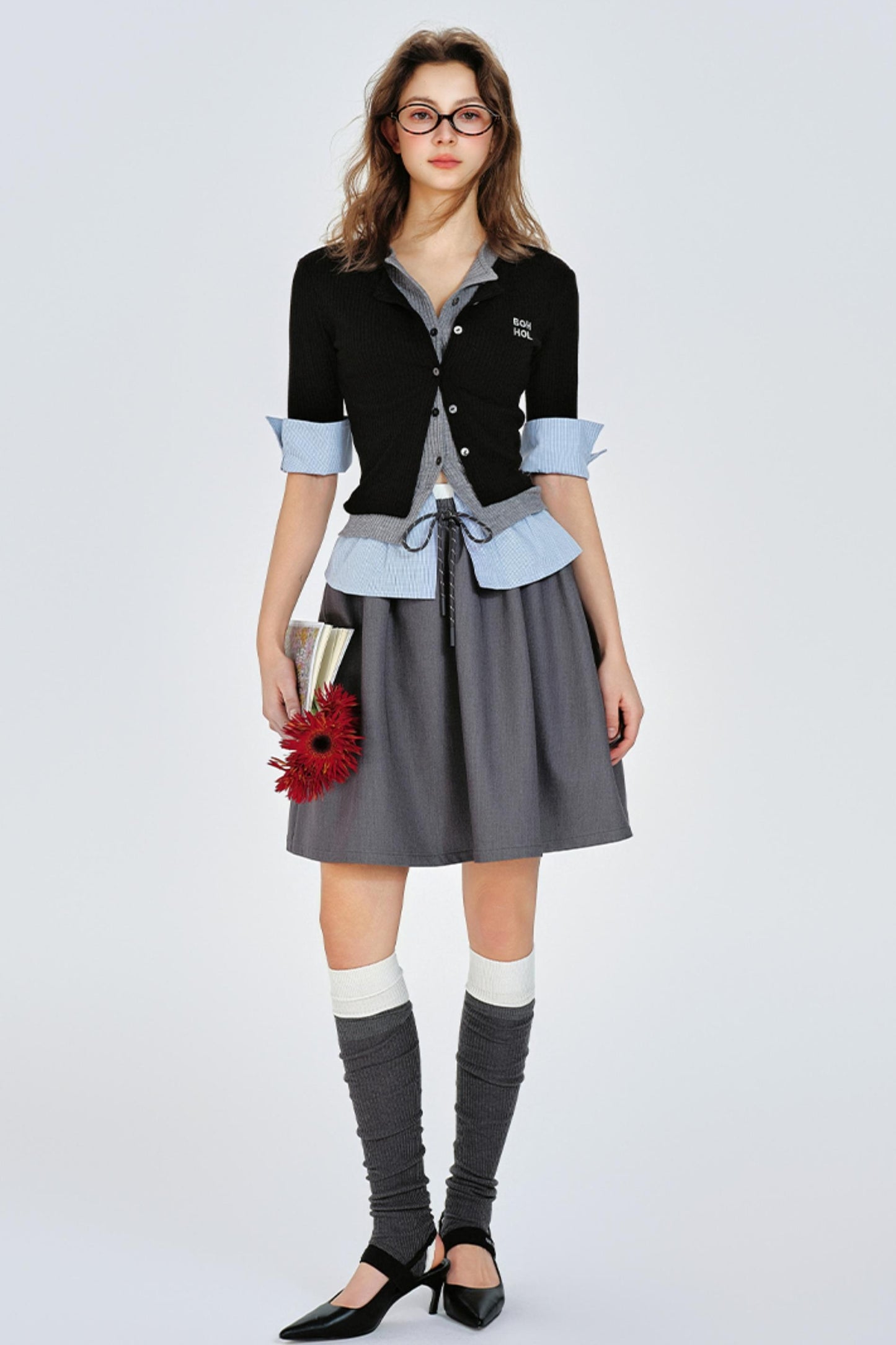 Color Collision Suit Skirt