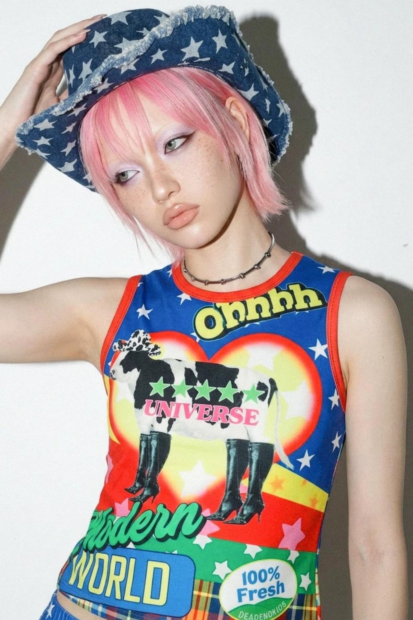 Amerikanisches Y2K-Tanktop mit Print