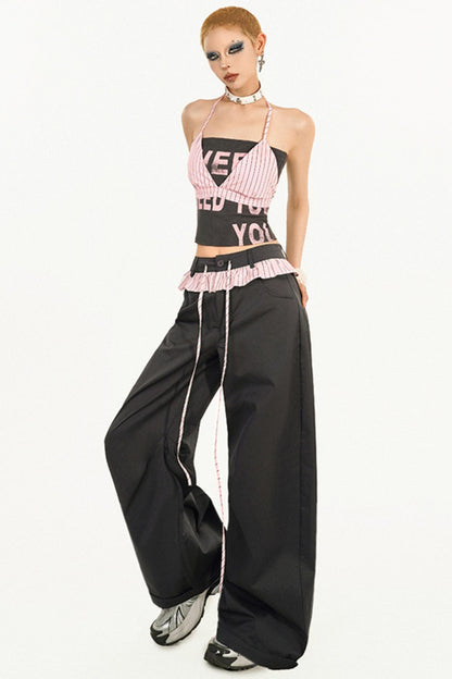 Cool Striped Bustier Tank Set-Up