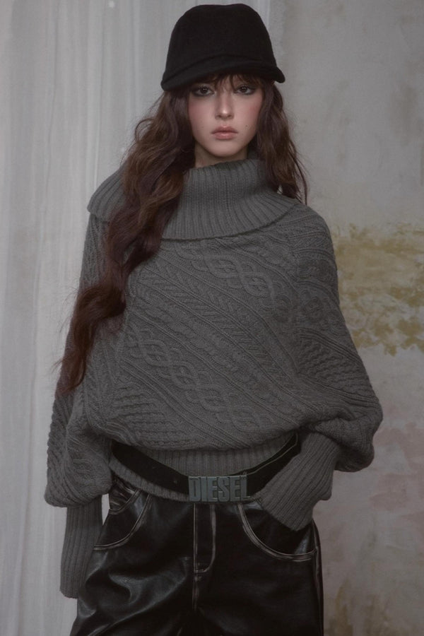 Retro Bias Twist Sweater