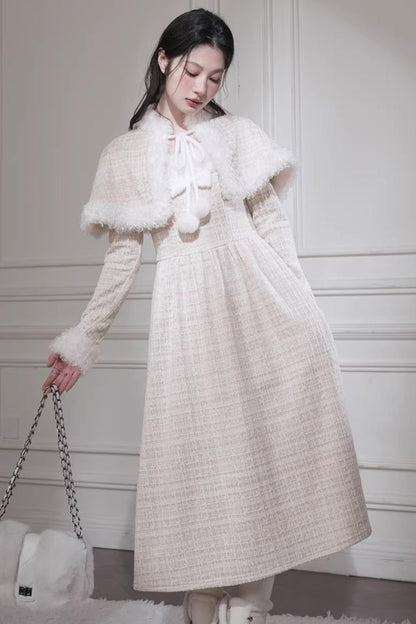 Vanilla Samt Tweed Kleid Set
