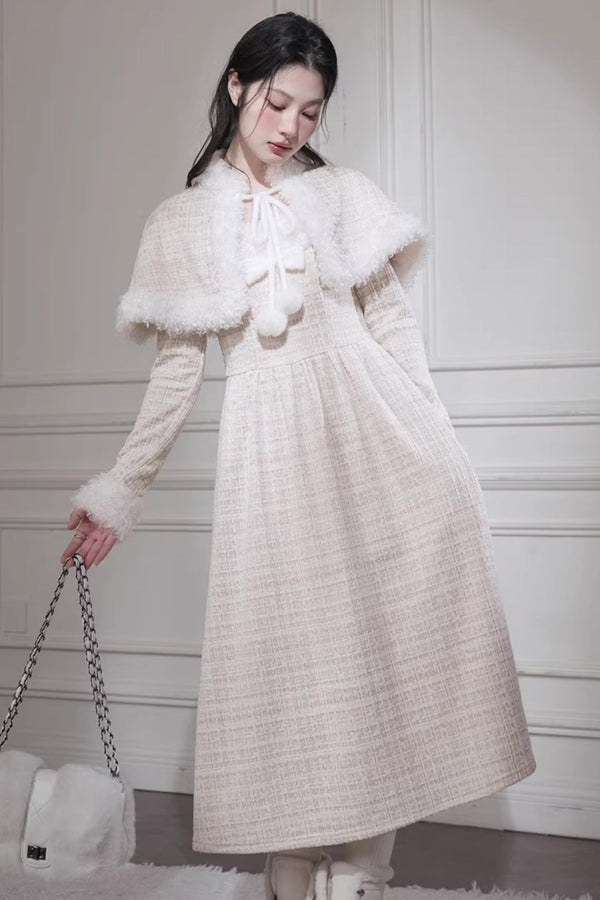 Vanilla Velvet Tweed Dress Set