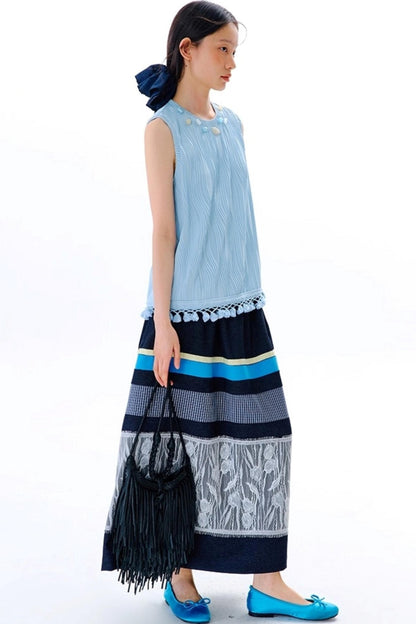 Blues Beach Fringed Vest Set-Up