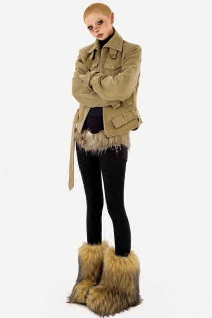 Retro Fur Collar Jacket