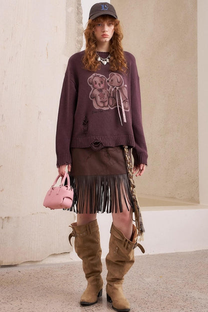 Bear Knitted Sweater