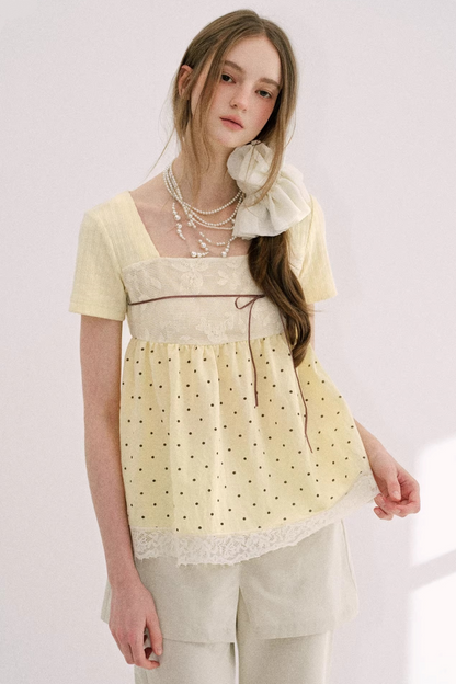 Retro French Babydoll Top