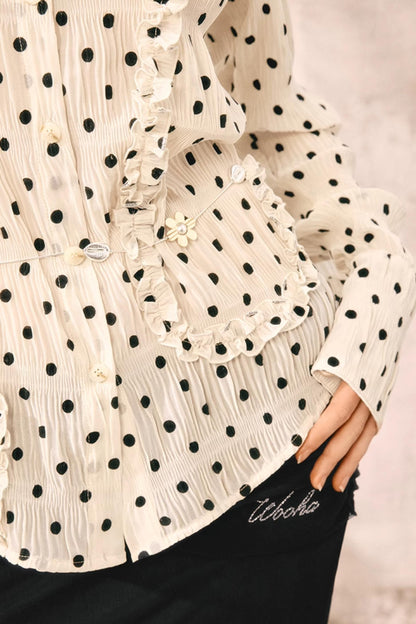 Summer Vintage Polka Dot Elegance Shirt