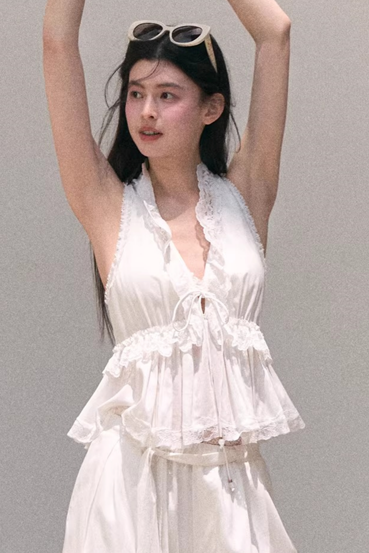 Hidden Petals Silk Lace Top