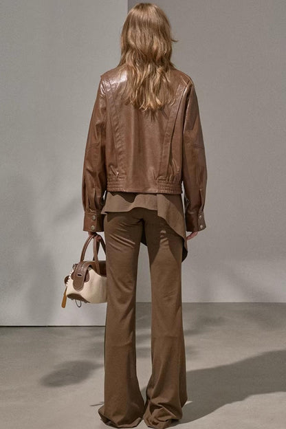 Patchwork Irregular Flared Pants