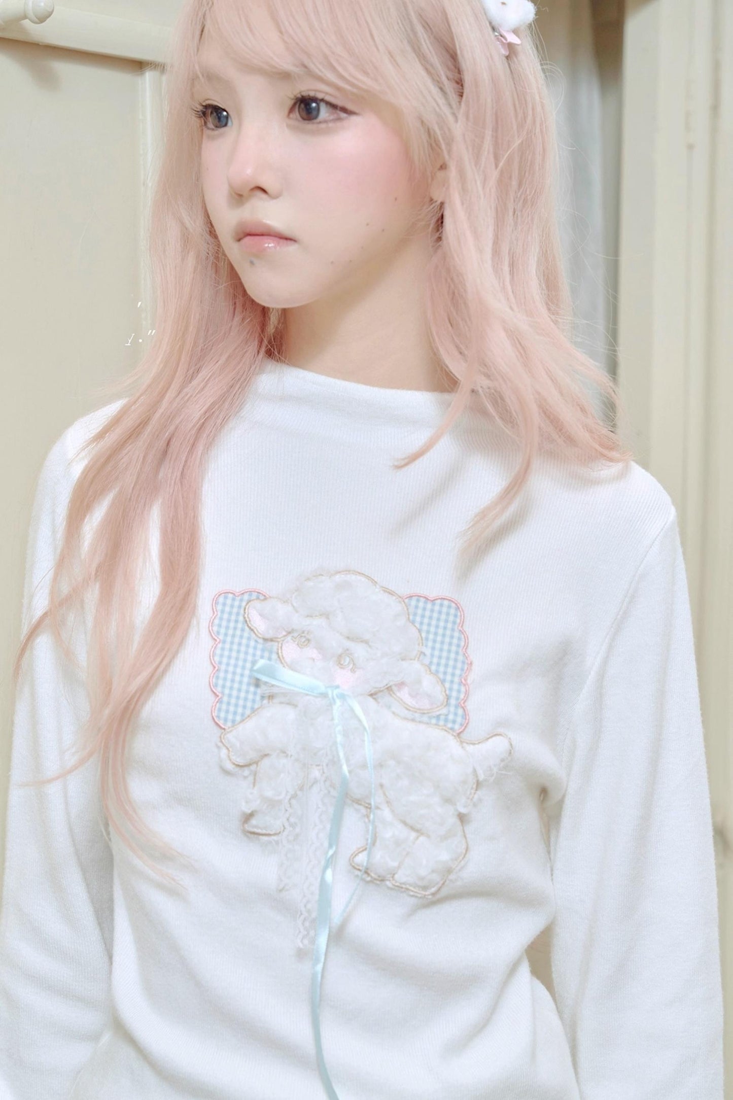 Lamb Bow Embroidered Sweater