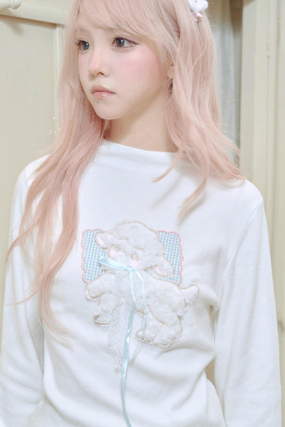 Lamb Bow Embroidered Sweater