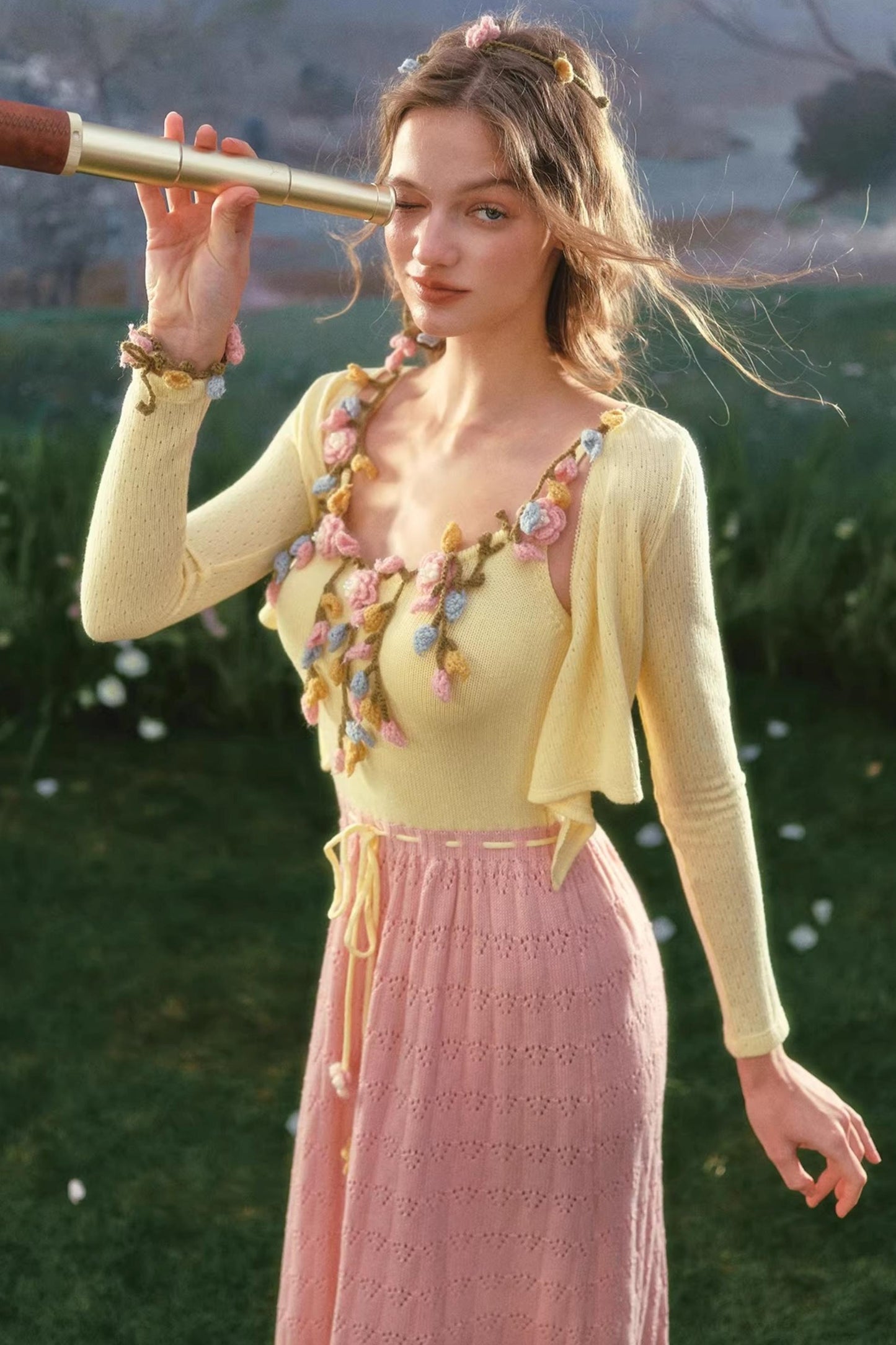 Floral Knit Dress Set-Up