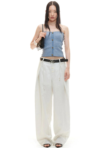 Tencel Linen Wide-Leg Pants