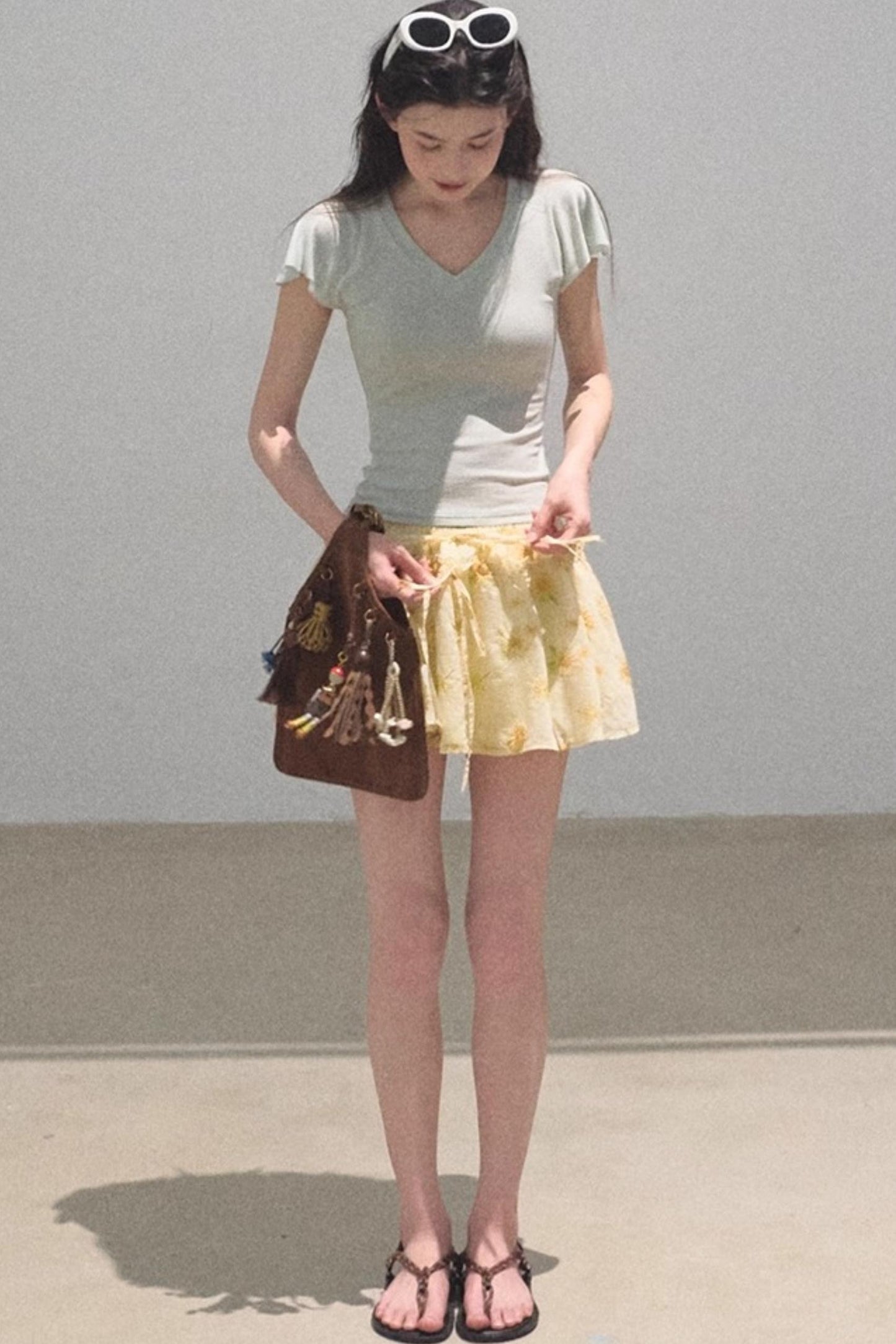 Embroidered Lyocell Puffy A-Line Skirt