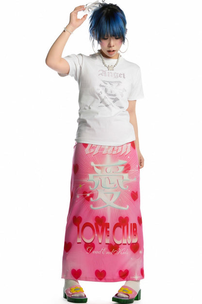 Reversible Print Stretch Casual Maxi Skirt