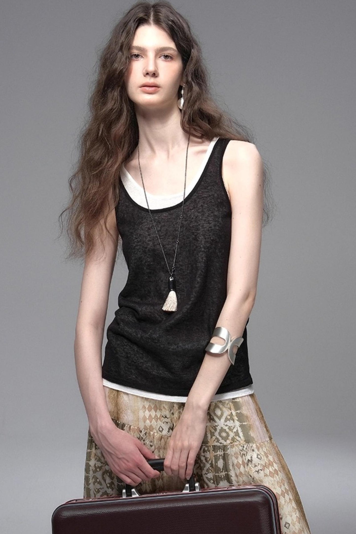 Tri-Color Linen Vest