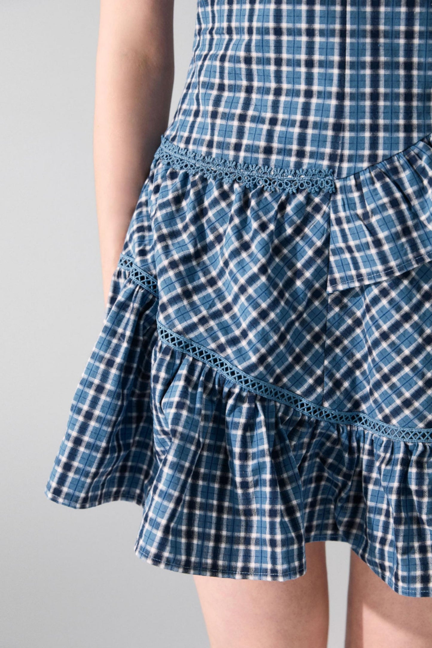 Plaid Fly Sleeve Dress