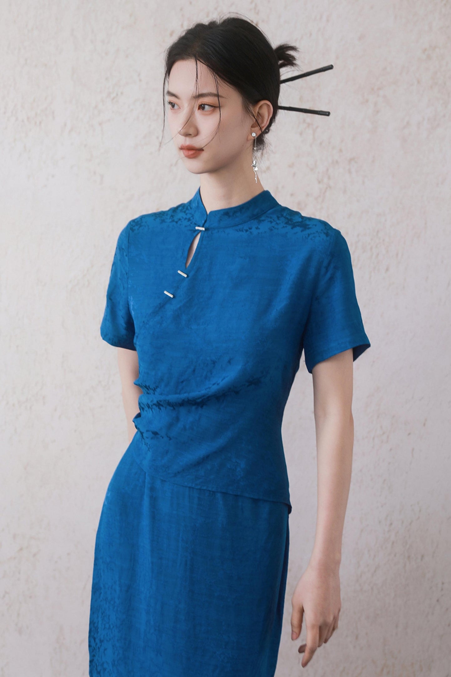 Blue Drawstring Dress