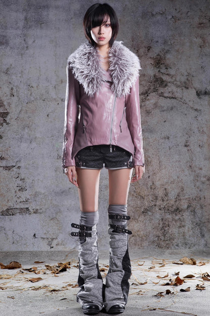 Slim Fit Leather Punk Jacket